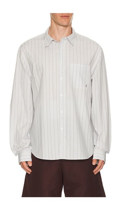 vowels vowels Long Sleeve Striped Button Down Shirt
