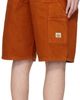 vowels vowels Orange Overdyed Painter Shorts - 3