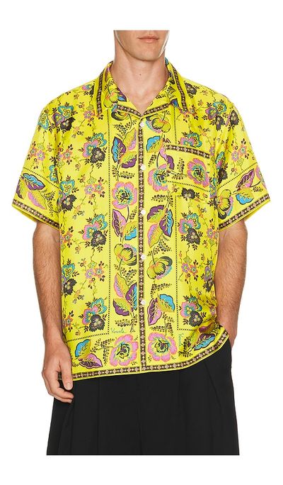 vowels vowels Short Sleeve Silk Shirt