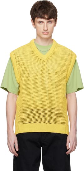 vowels vowels Yellow Knitted Vest