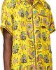 vowels vowels Yellow Short Sleeve Silk Scarf Shirt - 2