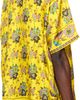 vowels vowels Yellow Short Sleeve Silk Scarf Shirt - 3