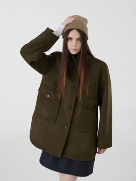 VOYONN China Collar Half Coat [Khaki]