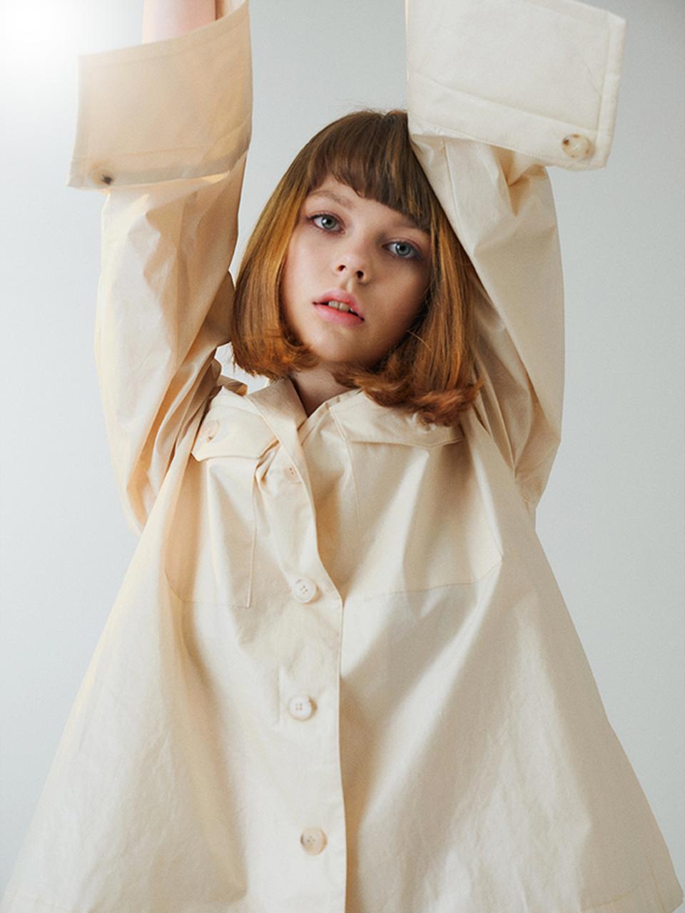 VOYONN Coated Cotton Shirt Collar Jumper (CR) (M001)