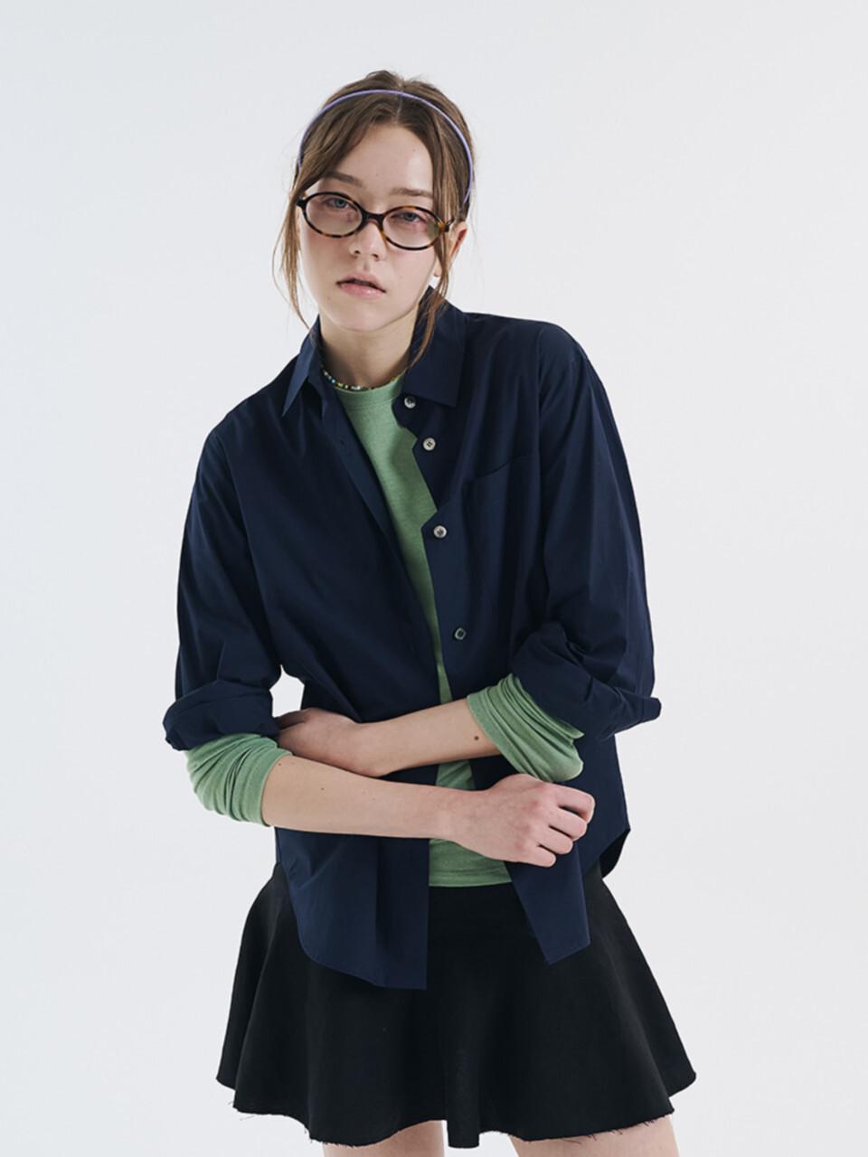 VOYONN Embroidered Point Signature Shirt [Navy] (022)