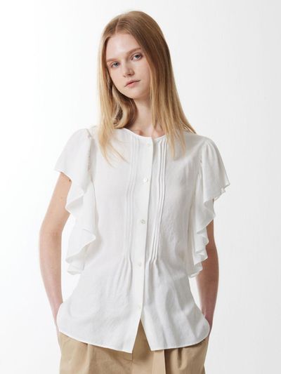 VOYONN French Sleeveless Blouse [White]