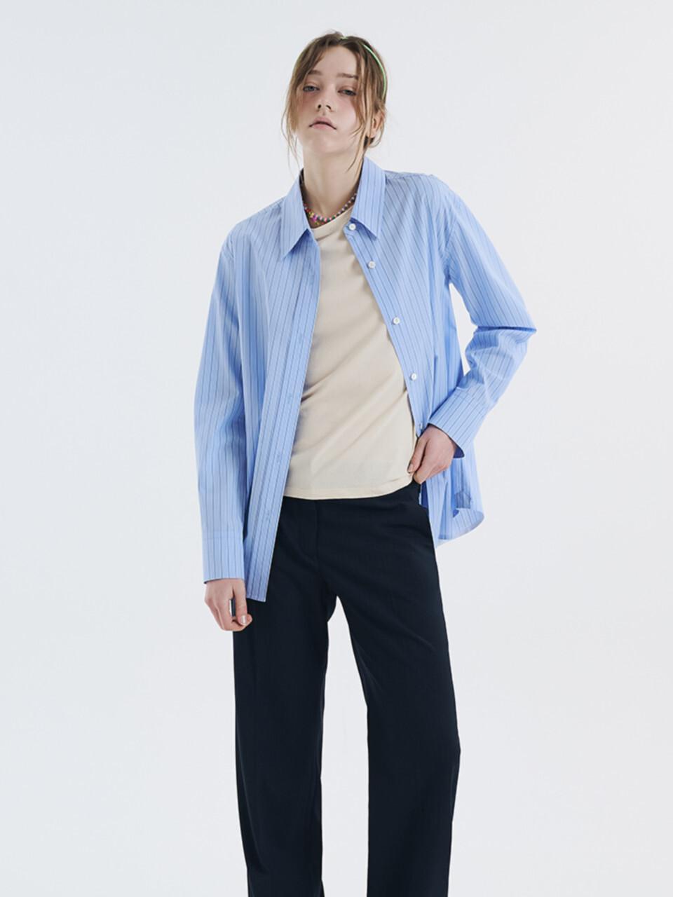 VOYONN Stripe Signature Fit Shirt [Blue] (0103)