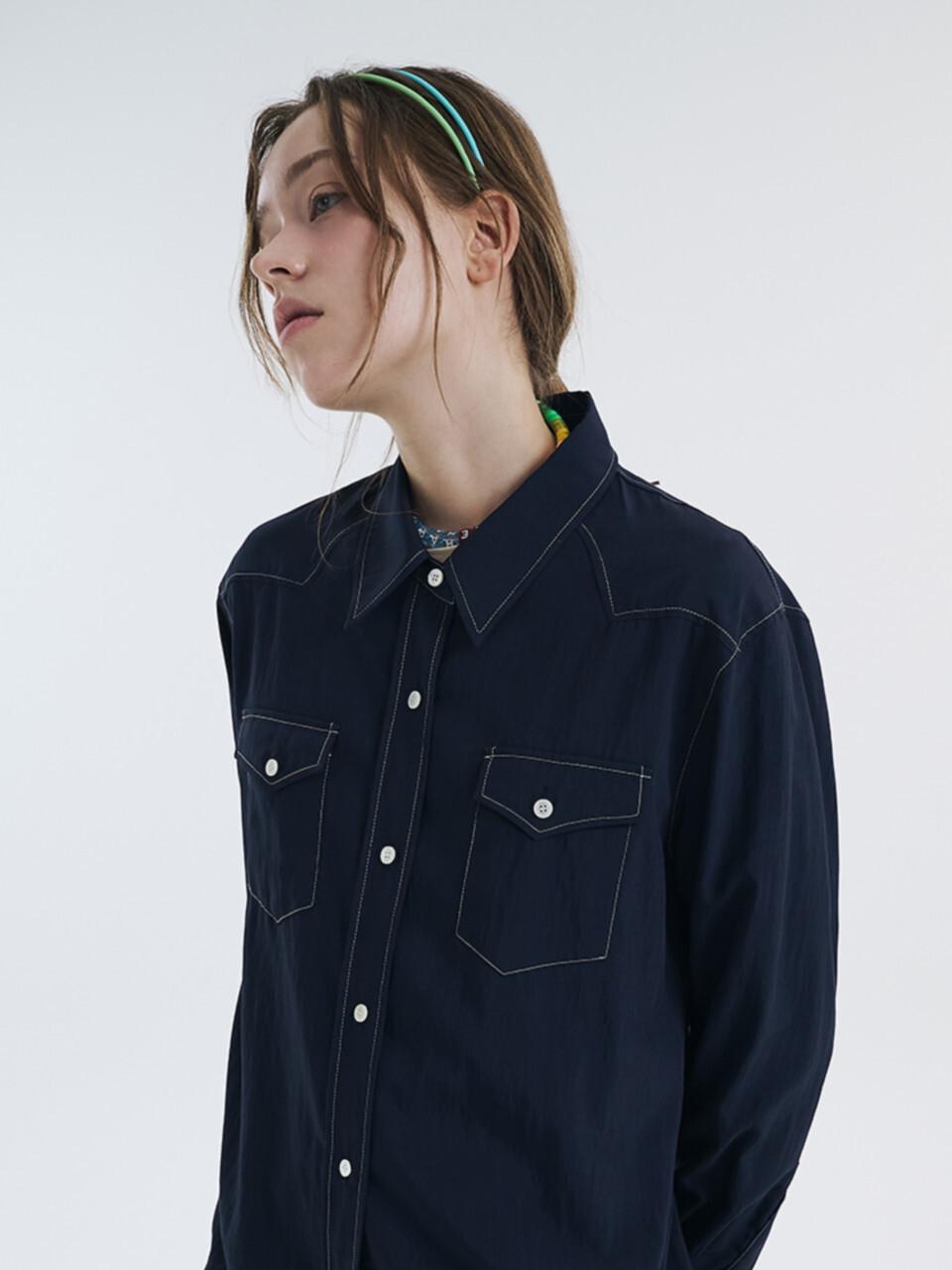 VOYONN Western Stitch Shirt [Navy] (0111)