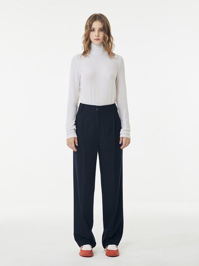 VOYONN Wool Rayon Turtleneck T-shirt [White] (913)