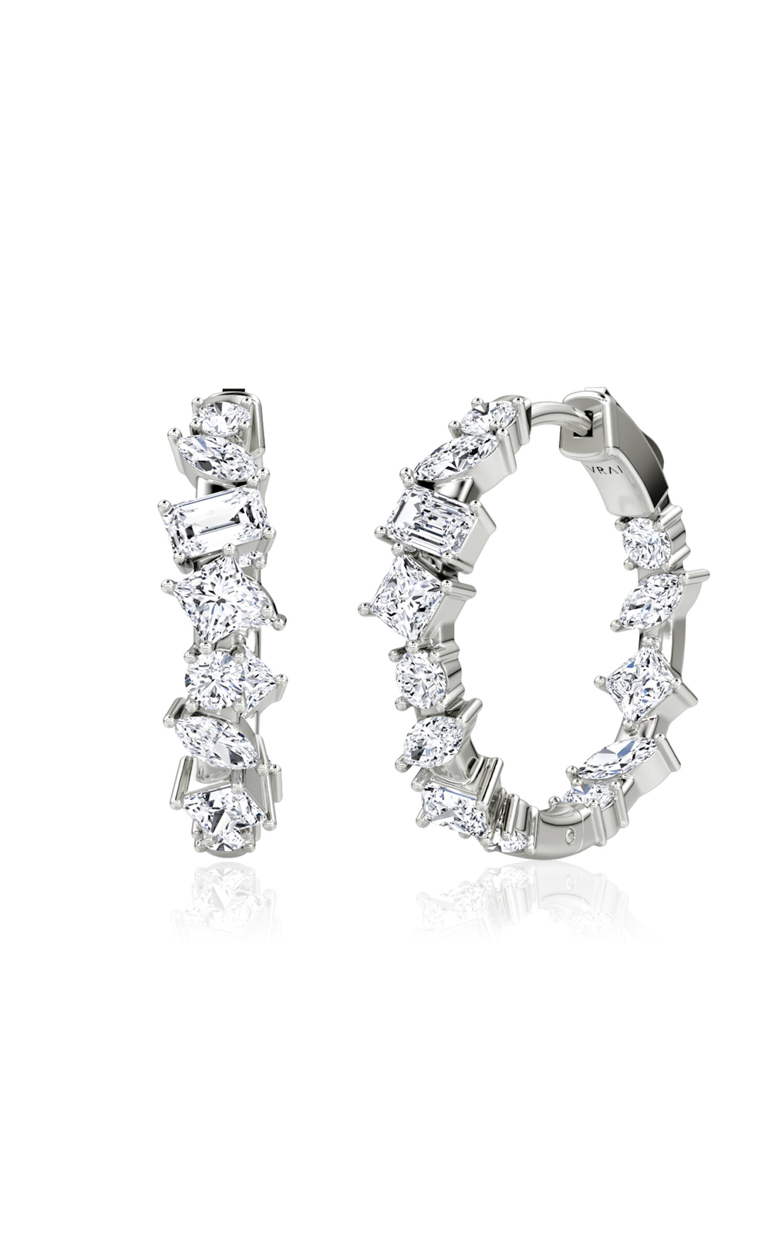 VRAI VRAI 14K White Gold LabGrown Diamond Earrings Silver OS Gifts For Her
