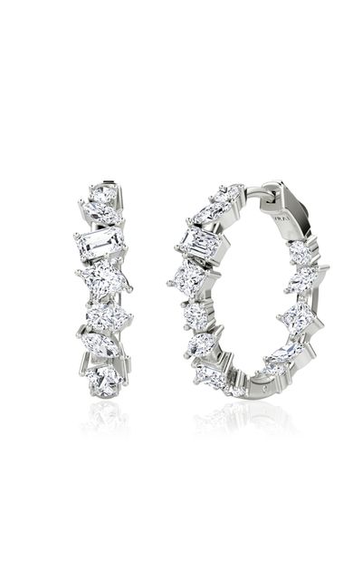VRAI VRAI 14K White Gold LabGrown Diamond Earrings Silver OS Gifts For Her