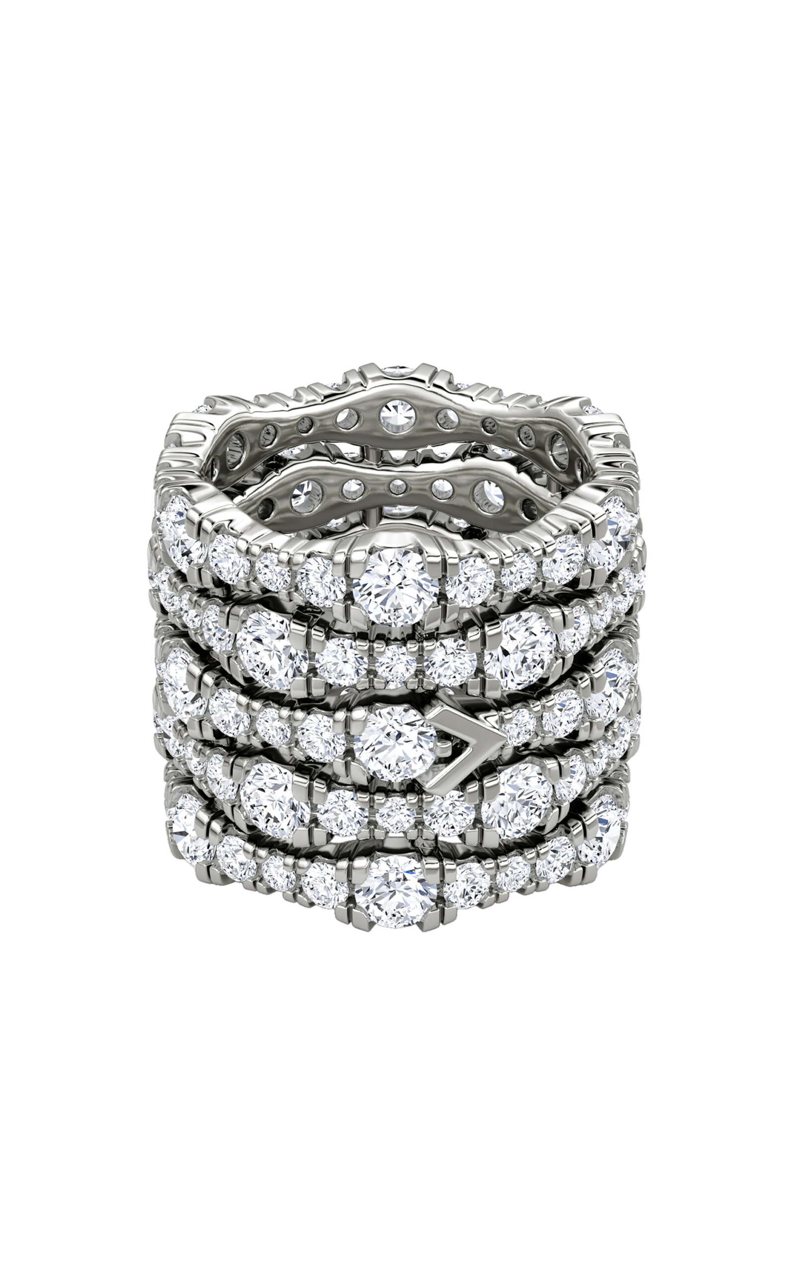 VRAI VRAI 14K White Gold LabGrown Diamond Pavé Ring Silver