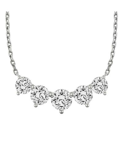 Vrai Vrai Arc Necklace in 14K White Gold, 3.5ctw Brilliant Round Lab Grown Diamonds