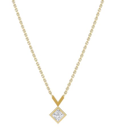 Vrai Vrai Arrow Necklace in 14K Gold, 0.25ctw Princess Lab Grown Diamond