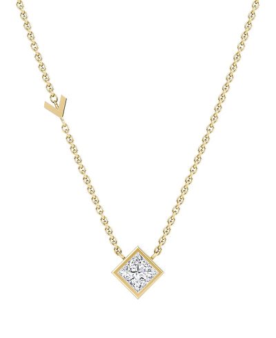 Vrai Vrai Arrow Station Necklace in 14K Gold, 0.5ctw Princess Lab Grown Diamond