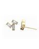 Vrai Vrai Baguette Cluster Stud in 14K Yellow Gold, 0.60ct Baguette Lab Created Diamonds - 2
