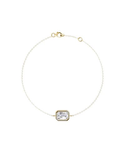 Vrai Vrai Bezel Solitaire Bracelet in 14K Gold, 0.5ctw Emerald Lab Grown Diamond 7"