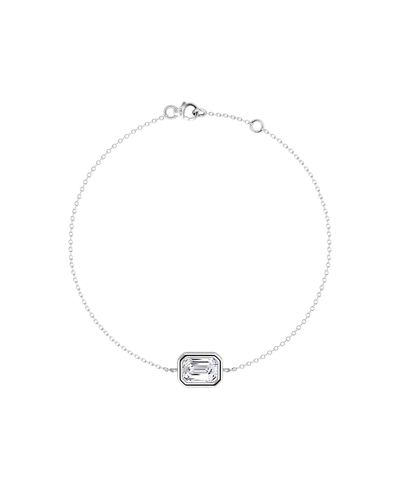 Vrai Vrai Bezel Solitaire Bracelet in 14K White Gold, 0.5ctw Emerald Lab Grown Diamond 7"