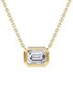 Vrai Vrai Bezel Solitaire Necklace in 14K Gold, 0.75ctw Emerald Lab Grown Diamond - 1