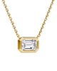 Vrai Vrai Bezel Solitaire Necklace in 14K Gold, 0.75ctw Emerald Lab Grown Diamond - 3