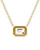 Vrai Vrai Bezel Solitaire Necklace in 14K Gold, 0.75ctw Emerald Lab Grown Diamond - 4