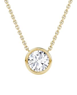 Vrai Vrai Bezel Solitaire Necklace in 14K Gold, 1.0ctw Round Brilliant Lab Grown Diamond