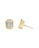 Vrai Vrai Bezel Solitaire Stud in 14K Gold, 1.5ctw Emerald Lab Grown Diamond - 3
