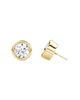 Vrai Vrai Bezel Solitaire Stud in 14K Yellow Gold, 2.0ctw Round Brilliant Lab Grown Diamond - 3