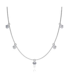 Vrai Vrai Floating Station Necklace in 14K Yellow Gold, 2.5ctw Brilliant Round Lab Grown Diamonds