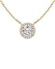 Vrai Vrai Halo Necklace in 14K Yellow Gold, 1.0ctw Round Brilliant Lab Grown Diamond - 1