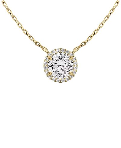 Vrai Vrai Halo Necklace in 14K Yellow Gold, 1.0ctw Round Brilliant Lab Grown Diamond