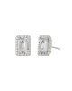 Vrai Vrai Halo Stud Earrings in 14K Gold, 1.5ctw Emerald Lab Grown Diamond - 1