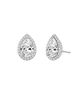 Vrai Vrai Halo Stud Earrings in 14K Gold, 1.5ctw Pear Lab Grown Diamond - 1