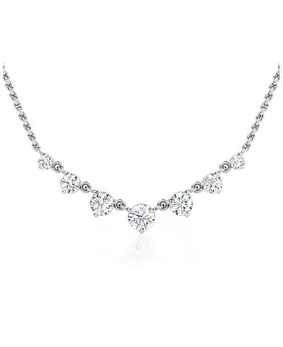 Vrai Vrai Linked Lab-Grown Diamond Tennis Necklace in 14K White Gold, .85ctw Round Brilliant Lab Grown Diamonds, 16-18"