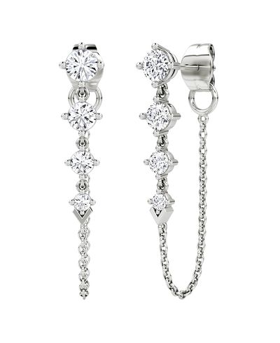 Vrai Vrai Linked Tennis Earring in 14K Gold, 1.1ctw Round Brilliant Lab Grown Diamonds