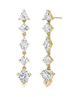 Vrai Vrai Mixed Drop Shield Earring in 14K Gold, 3.5ctw Lab Grown Diamonds