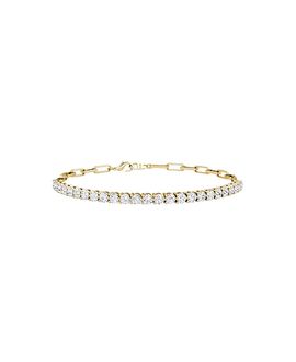 Vrai Vrai Paperclip Tennis Bracelet, Medium in 14K Gold, 2.4ctw Round Brilliant Lab Grown Diamonds