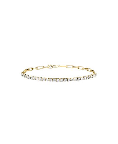 Vrai Vrai Paperclip Tennis Bracelet, Petite in 14K Gold, 1.2ctw Round Brilliant Lab Grown Diamonds