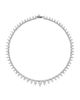 Vrai Vrai Pear Tennis Necklace in 14K White Gold, 26ctw Pear Lab Grown Diamonds - 1
