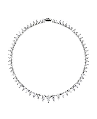 Vrai Vrai Pear Tennis Necklace in 14K White Gold, 26ctw Pear Lab Grown Diamonds
