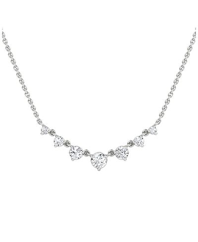 Vrai Vrai Petite Linked Tennis Necklace in 14K White Gold and 14K Yellow Gold, 0.48ctw Round Brilliant Lab Created Diamonds