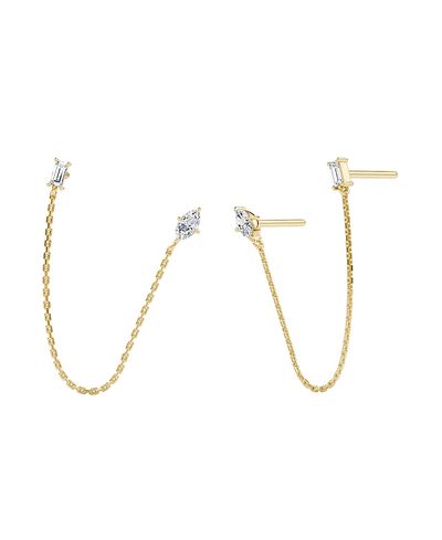 Vrai Vrai Shooting Star Draped Studs, 0.28ctw Marquise & Baguette Lab Grown Diamond