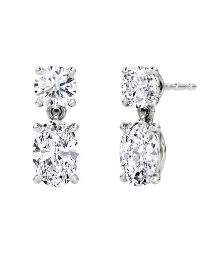 Vrai Vrai Signature Drop Earring in 14K White Gold, 6.0ctw Round Brilliant & Oval Lab Grown Diamonds