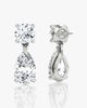 Vrai Vrai Signature Drop Earring in 14K Yellow Gold, 6.0ctw Round Brilliant & Pear Lab Grown Diamonds - 2