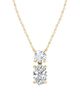 Vrai Vrai Signature Duo Drop Necklace in 14K White Gold, 3.0ctw Round Brilliant & Oval Lab Grown Diamonds - 1