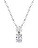 Vrai Vrai Signature Duo Drop Necklace in 14K White Gold, .75ctw Round Brilliant & Oval Lab Grown Diamonds - 1