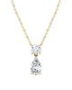 Vrai Vrai Signature Duo Drop Necklace in 14K Yellow Gold, 1.5ctw Round Brilliant & Pear Lab Grown Diamonds - 1