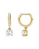 Vrai Vrai Solitaire Drop Huggie Hoop Pave in 14K Gold, 1.16ctw Round Brilliant Lab Grown Diamond - 3