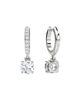 Vrai Vrai Solitaire Drop Huggie Hoop Pave in 14K White Gold, 1.16ctw Round Brilliant Lab Grown Diamond - 3