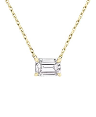 Vrai Vrai Solitaire Necklace in 14K Yellow Gold, 0.75ctw Emerald Lab Grown Diamond